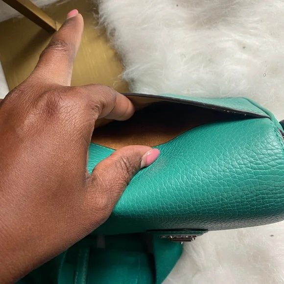 NWT Coach Teal Leather Amelia Crossbody Bag - Picture 5 of 6